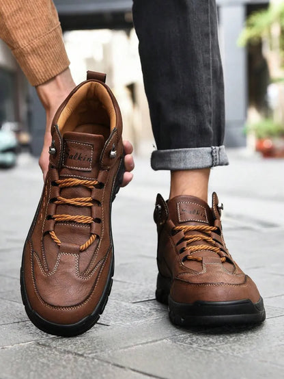 Men's Orthopedic Leather Boots — Wide Toe, Arch Support, Waterproof & Slip-Resistant for All-Day Comfort