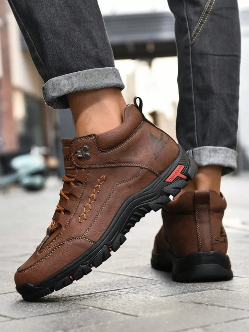 Men's Orthopedic Leather Boots — Wide Toe, Arch Support, Waterproof & Slip-Resistant for All-Day Comfort