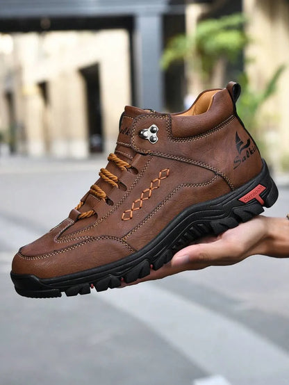 Men's Orthopedic Leather Boots — Wide Toe, Arch Support, Waterproof & Slip-Resistant for All-Day Comfort