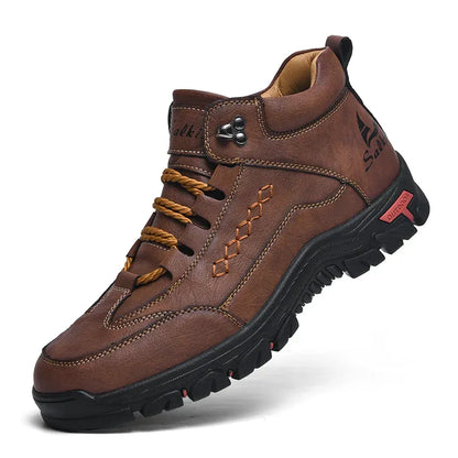 Men's Orthopedic Leather Boots — Wide Toe, Arch Support, Waterproof & Slip-Resistant for All-Day Comfort