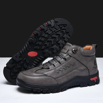 Men's Orthopedic Leather Boots — Wide Toe, Arch Support, Waterproof & Slip-Resistant for All-Day Comfort
