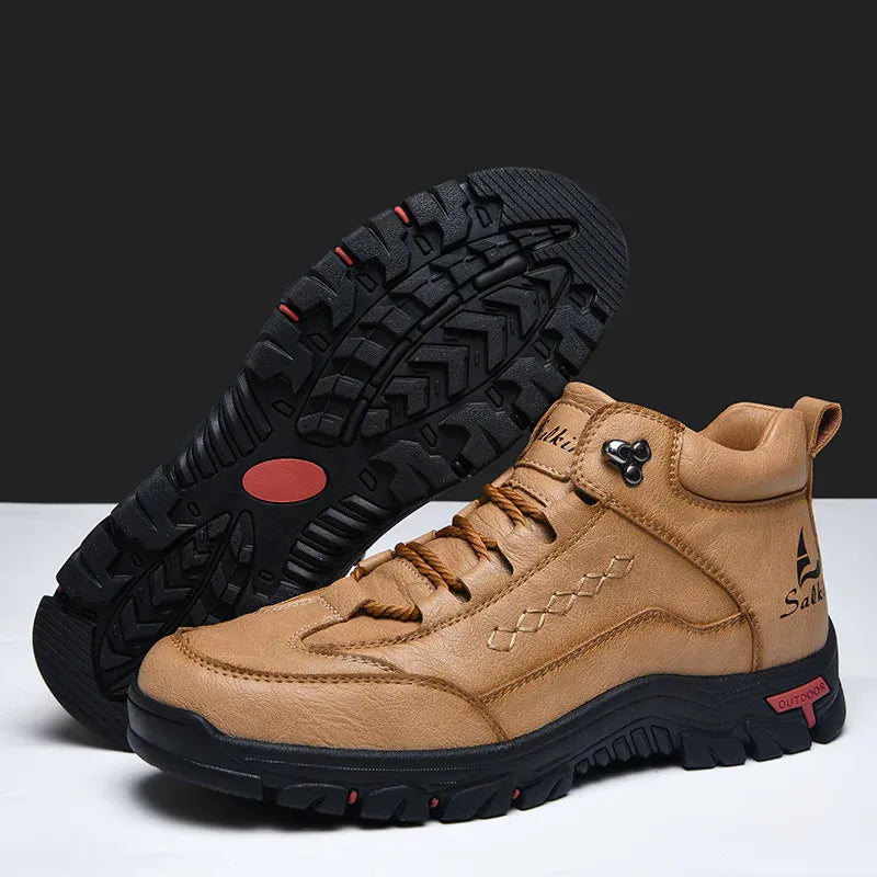 Men's Orthopedic Leather Boots — Wide Toe, Arch Support, Waterproof & Slip-Resistant for All-Day Comfort
