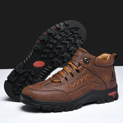 Men's Orthopedic Leather Boots — Wide Toe, Arch Support, Waterproof & Slip-Resistant for All-Day Comfort