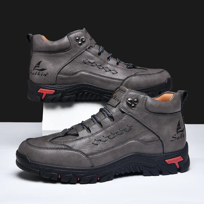 Men's Orthopedic Leather Boots — Wide Toe, Arch Support, Waterproof & Slip-Resistant for All-Day Comfort