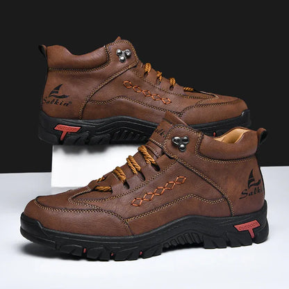 Men's Orthopedic Leather Boots — Wide Toe, Arch Support, Waterproof & Slip-Resistant for All-Day Comfort
