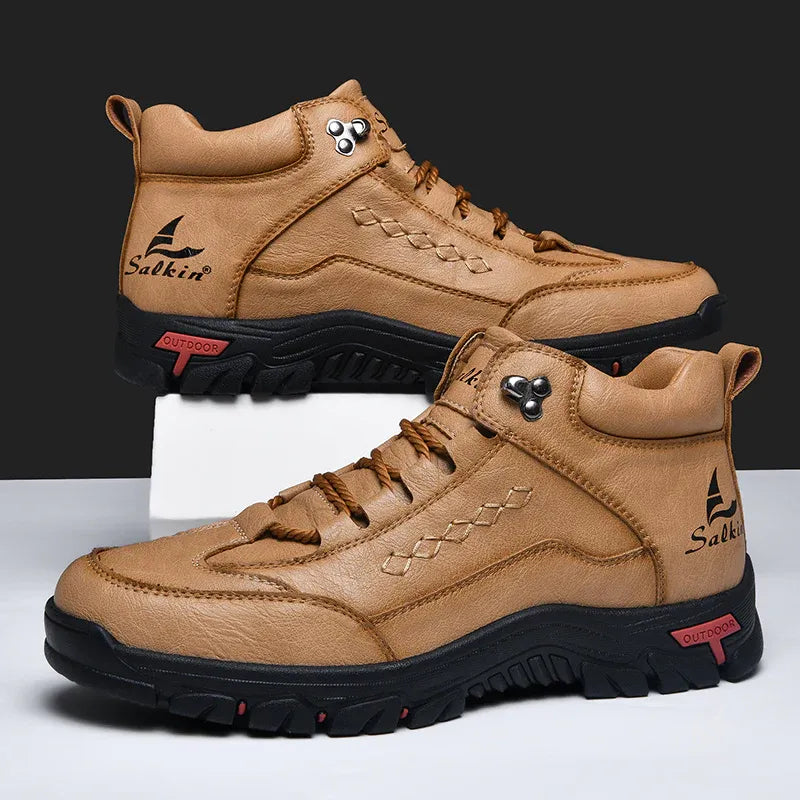 Men's Orthopedic Leather Boots — Wide Toe, Arch Support, Waterproof & Slip-Resistant for All-Day Comfort